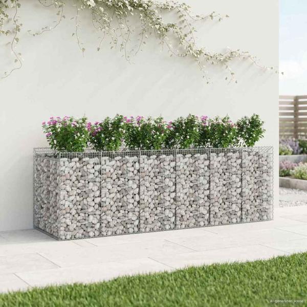 Gabionen-Hochbeet 3 stk. 300 x 100 x 100 cm Verzinkter Stahl
