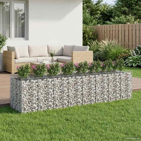 ARDEBO.de - Gabionen-Hochbeet 4 stk. 400 x 100 x 100 cm Verzinkter Stahl