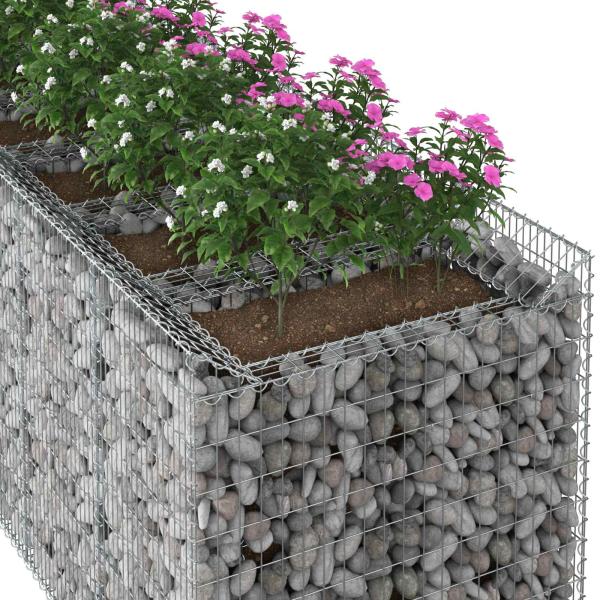 Gabionen-Hochbeet 4 stk. 400 x 100 x 100 cm Verzinkter Stahl