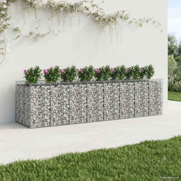 Gabionen-Hochbeet 4 stk. 400 x 100 x 100 cm Verzinkter Stahl