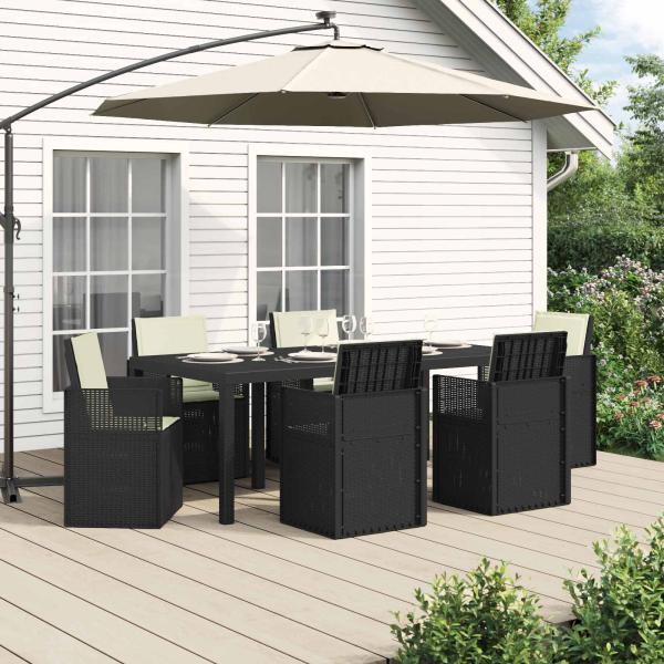 ARDEBO.de - Garten Essgruppe 7 Stk. Anthrazit und Creme PP