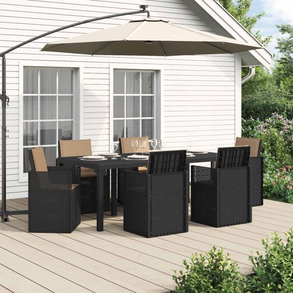 ARDEBO.de - Garten Essgruppe 7 Stk. Anthrazit und Taupe PP