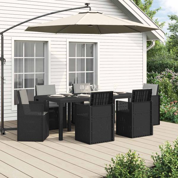 ARDEBO.de - Garten Essgruppe 7 Stk. Anthrazit und Hellgrau PP
