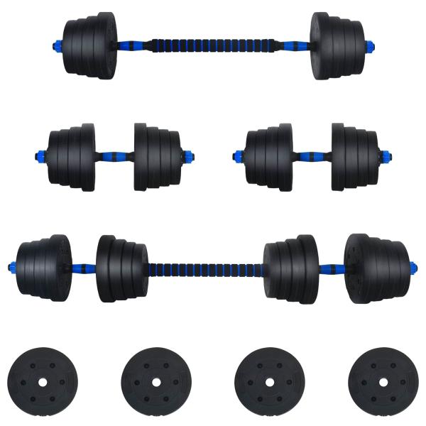 2-in-1 Hantelset 40 kg Schwarz und Blau Zement und Eisensand