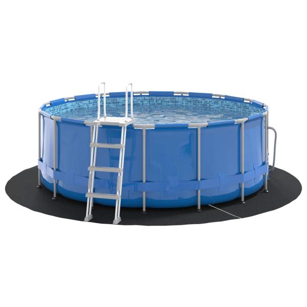 Bodenfolie für Pools Ø 244 cm (1 mm) Rund Vliesstoff Schwarz