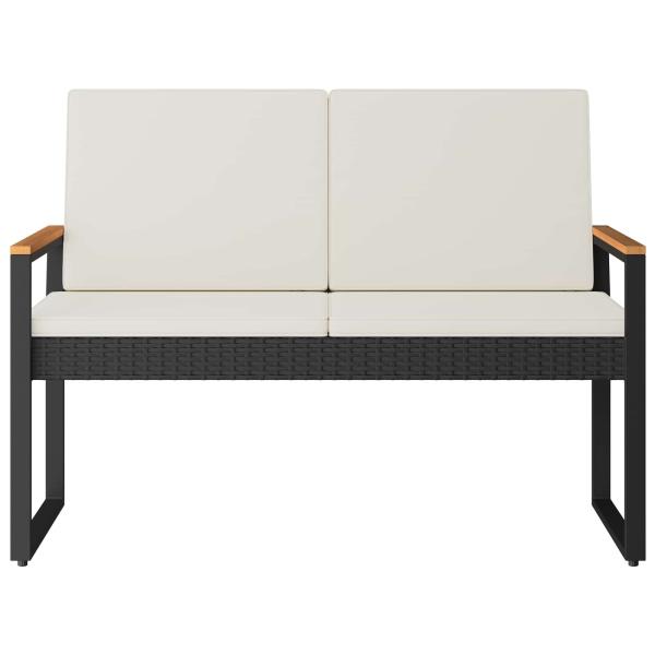 Bank Outdoor 2 -Seater 107 x 61 x 80 cm Poly-Rattan Rechteckig