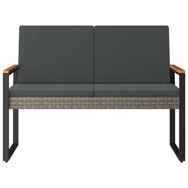 Bank Outdoor 2 -Seater 107 x 61 x 80 cm Poly-Rattan Rechteckig