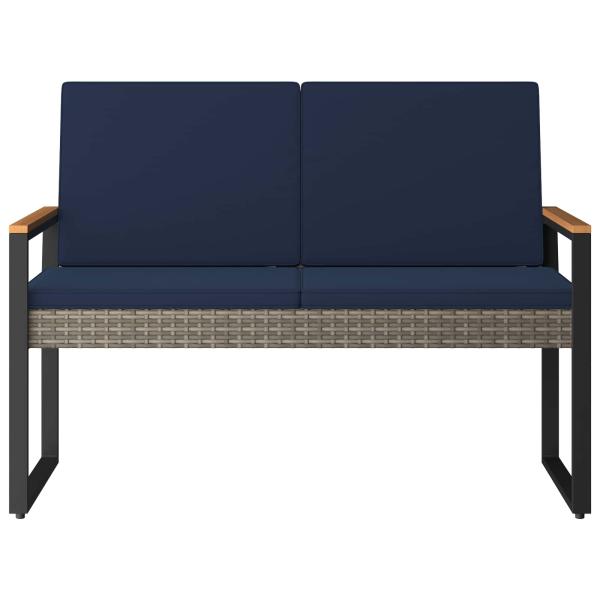 Bank Outdoor 2 -Seater 107 x 61 x 80 cm Poly-Rattan Rechteckig