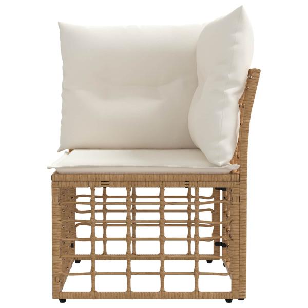 Modulares Outdoor-Ecksofa Natur Poly-Rattan