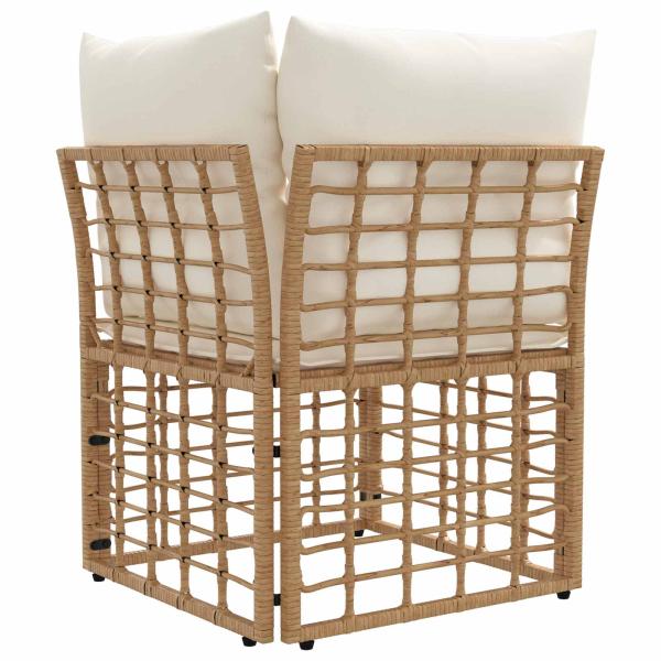 Modulares Outdoor-Ecksofa Natur Poly-Rattan