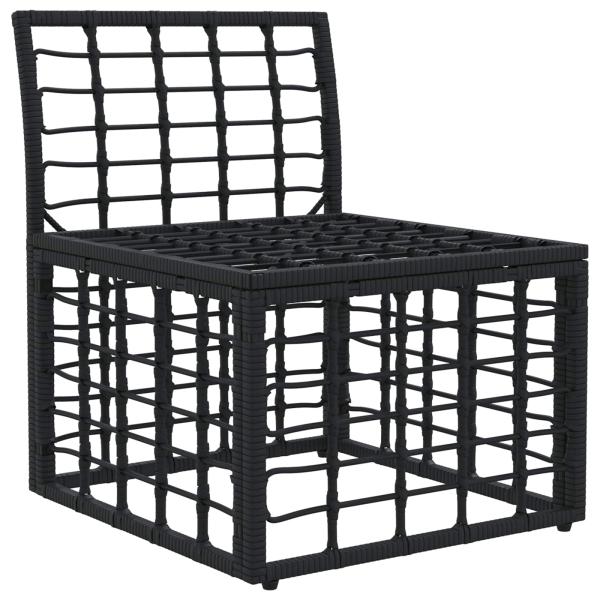 Modulares Outdoor-Sofa ohne Armlehnen Schwarz Poly-Rattan
