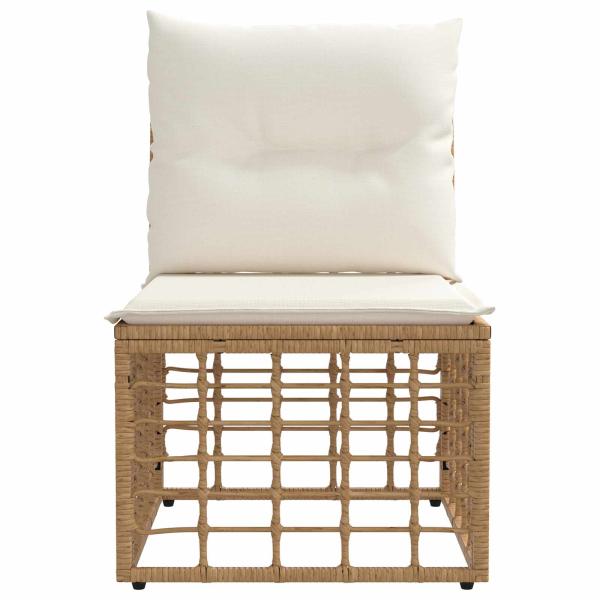 Modulares Outdoor-Sofa ohne Armlehnen Natur Poly-Rattan