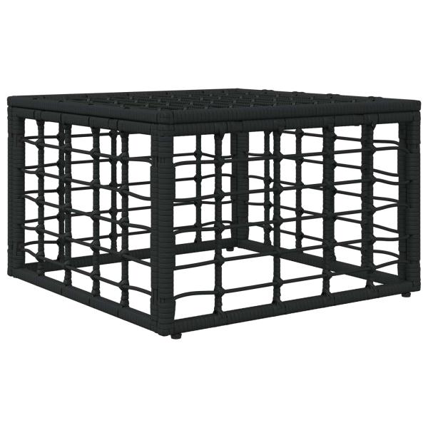 Garten-Fußhocker Schwarz Poly-Rattan