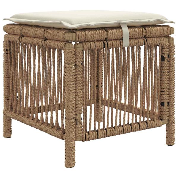 Garten Essgruppe 4 stk. Beige und Creme Poly-Rattan
