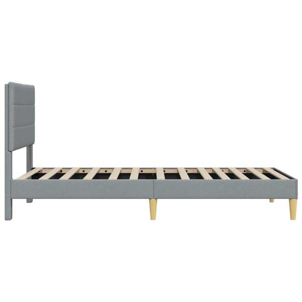 Bettrahmen mit Kopfteil Hellgrau 90 x 200 cm Stoff