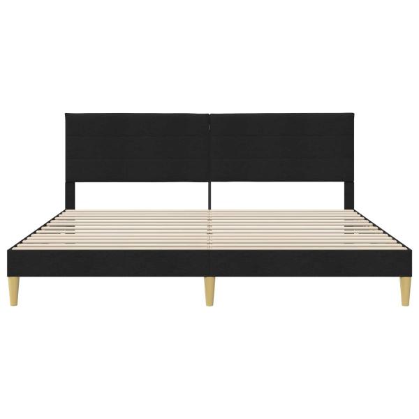 Bettrahmen mit Kopfteil Schwarz 200 x 200 cm Stoff
