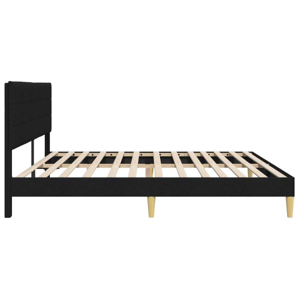 Bettrahmen mit Kopfteil Schwarz 200 x 200 cm Stoff
