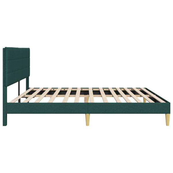 Bettrahmen mit Kopfteil Dunkelgrün 200 x 200 cm Stoff
