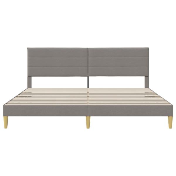 Bettrahmen mit Kopfteil Taupe 200 x 200 cm Stoff