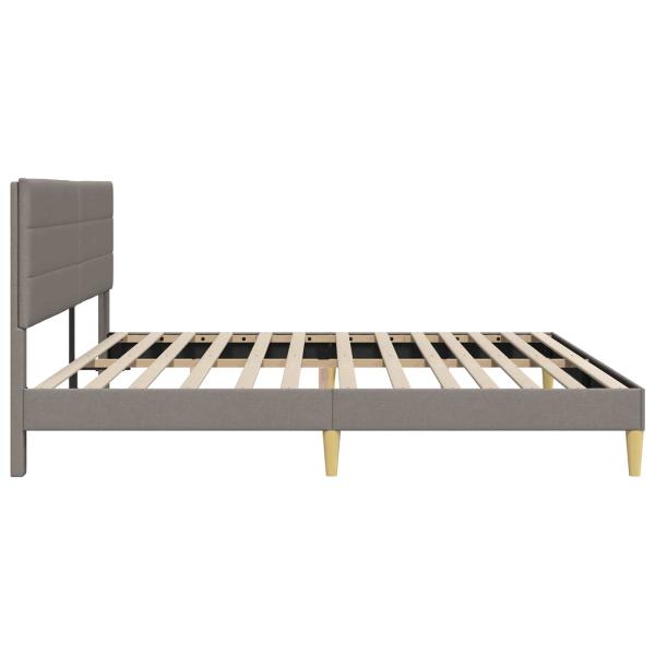 Bettrahmen mit Kopfteil Taupe 200 x 200 cm Stoff