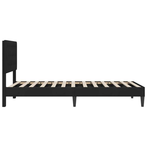 Bettrahmen mit Kopfteil Schwarz 90 x 200 cm Samt