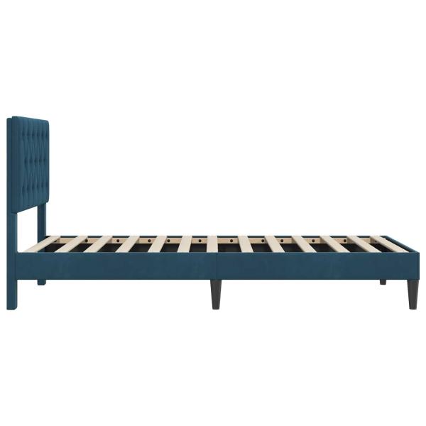 Bettrahmen mit Kopfteil Blau 100 x 200 cm Samt