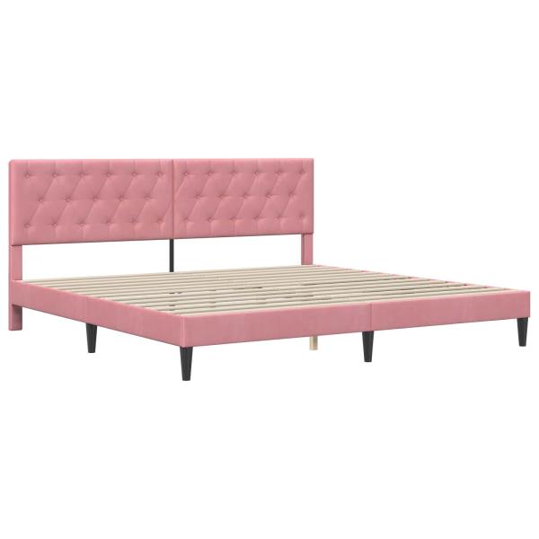 Bettrahmen mit Kopfteil Rosa 180 x 200 cm Samt