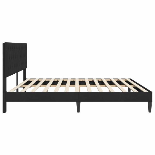 Bettrahmen mit Kopfteil Schwarz 200 x 200 cm Samt
