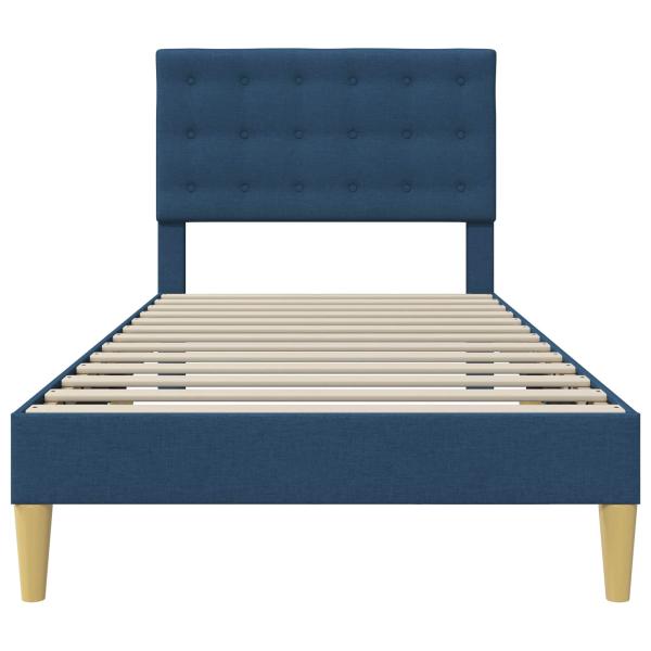 Bettrahmen mit Kopfteil Blau 80 x 200 cm Stoff
