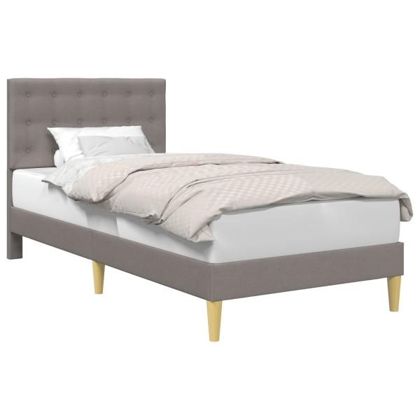 Bettrahmen mit Kopfteil Taupe 100 x 200 cm Stoff