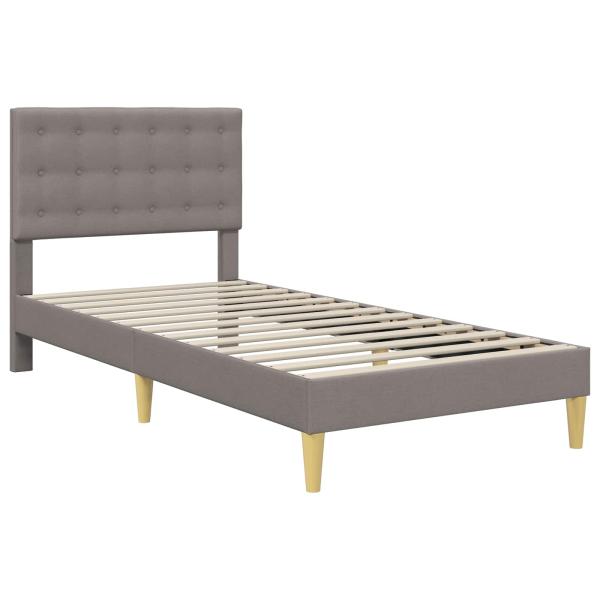 Bettrahmen mit Kopfteil Taupe 100 x 200 cm Stoff