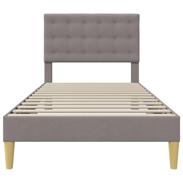 Bettrahmen mit Kopfteil Taupe 100 x 200 cm Stoff