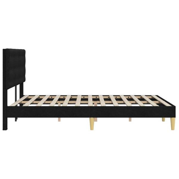 Bettrahmen mit Kopfteil Schwarz 120 x 190 cm Stoff