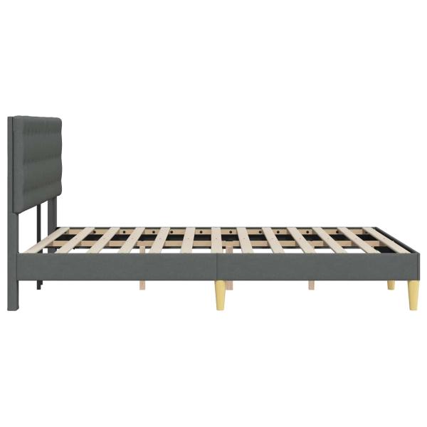 Bettrahmen mit Kopfteil Dunkelgrau 120 x 200 cm Stoff
