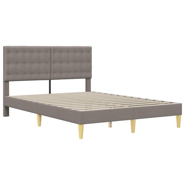 Bettrahmen mit Kopfteil Taupe 140 x 190 cm Stoff