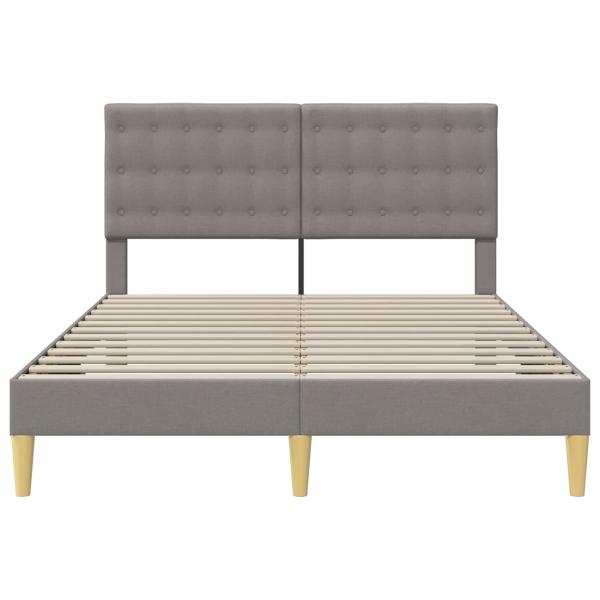 Bettrahmen mit Kopfteil Taupe 140 x 190 cm Stoff