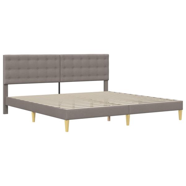 Bettrahmen mit Kopfteil Taupe 180 x 200 cm Stoff