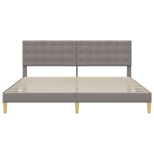 Bettrahmen mit Kopfteil Taupe 180 x 200 cm Stoff