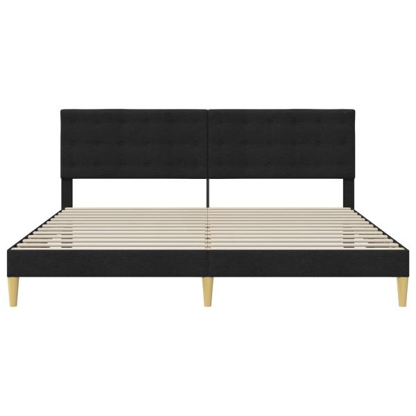 Bettrahmen mit Kopfteil Schwarz 200 x 200 cm Stoff