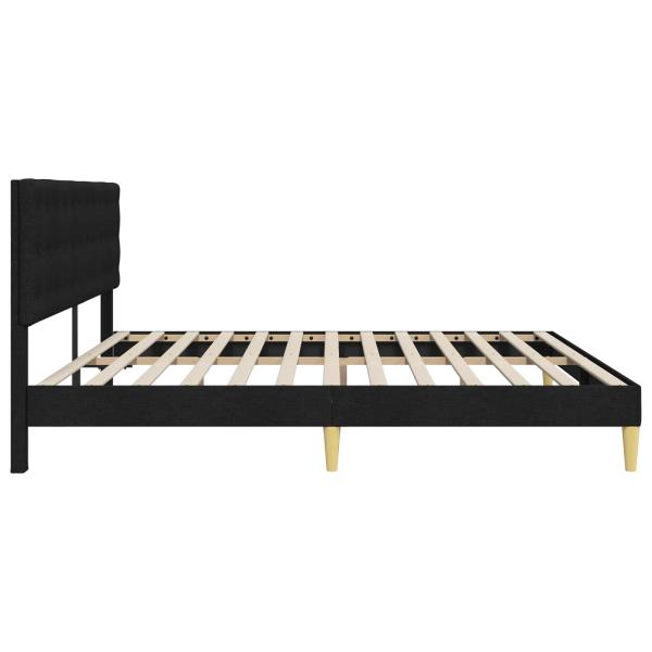 Bettrahmen mit Kopfteil Schwarz 200 x 200 cm Stoff