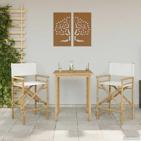 ARDEBO.de - Klappstuhl f?r Regisseure 2 stk. Natur Bambus