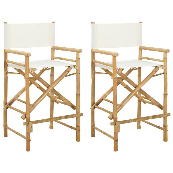 Klappstuhl f?r Regisseure 2 stk. Natur Bambus