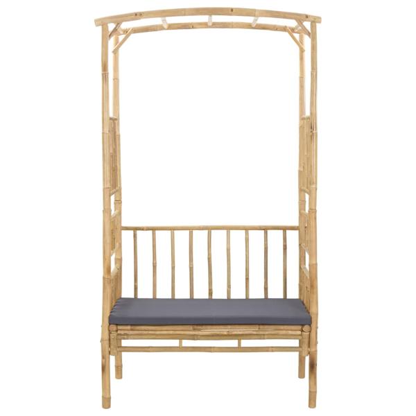 Gartenbogen mit Sitzbank Dunkelgrau 115 x 50 x 205 cm Bambus