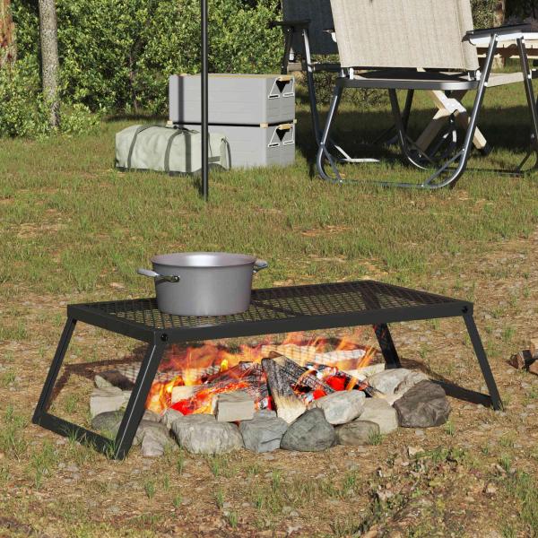 ARDEBO.de - Faltbarer Campinggrill 58 x 31 x 2 cm Legierter Stahl Schwarz