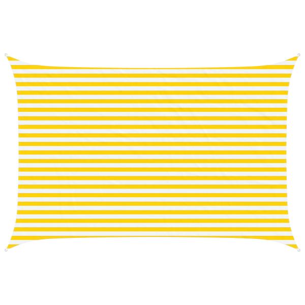 Sonnensegel Gelb und Weiß 4,5 × 3 m 100 % Polyester Oxford