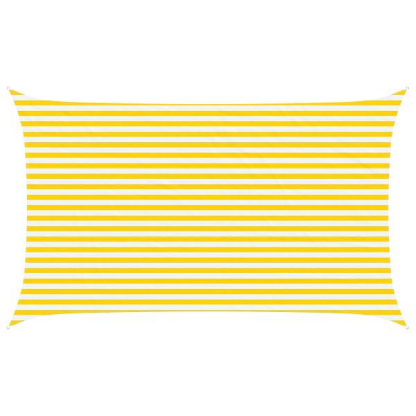 Sonnensegel Gelb und Weiß 5 x 3 m 100 % Polyester Oxford