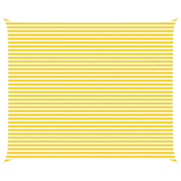 Sonnensegel Gelb und Weiß 6 x 5 m 100 % Polyester Oxford