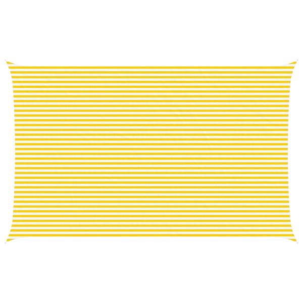 Sonnensegel Gelb und Weiß 8 x 5 m 100 % Polyester Oxford