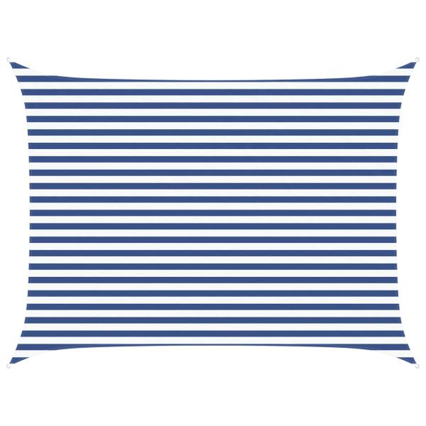 Sonnensegel Blau und Weiß 4 x 3 m 100 % Polyester Oxford