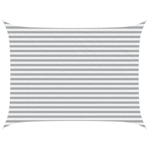 Sonnensegel Hellgrau und Weiß 4 x 3 m 100 % Polyester Oxford